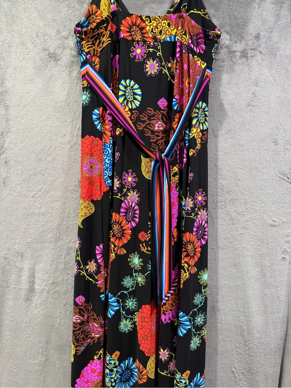 Trina Turk Electric Reef Maxi Dress Size S Vibrant Floral Print Beach Resortwear